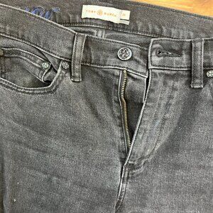 Tory Burch Black Denim Flare Jeans - gently used